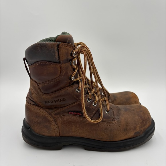 Red Wing Shoes Other - Red Wings Mens High Top Brown Leather Work SteelToe Shoes Lace Up Boots Size 8.5